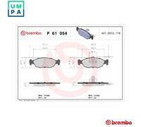 BREMBO P 61 054 Brake pad set