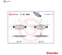 BREMBO P 61 054 Brake pad set