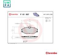 BREMBO P 61 057 Brake pad set