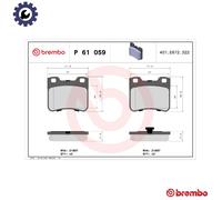 BRAKE PAD SET DISC BRAKE P 61 059 FOR CITROEN SAXO/Hatchback/van CHANSON 1.6L