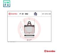 BREMBO P 61 062 Brake pad set