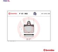BREMBO P 61 062 Brake pad set