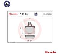 BRAKE PAD SET DISC BRAKE P 61 062 FOR CITROEN CX/II/ BX/Break 150C/K1F 1.4L BX
