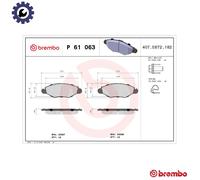 Brake pads P 61 063 BREMBO for CITROËN PEUGEOT
