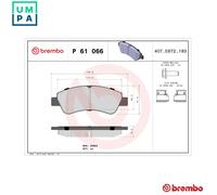 Brake pads P 61 066X BREMBO for CITROËN PEUGEOT DS OPEL FIAT
