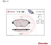 BREMBO P 61 068 Brake pad set