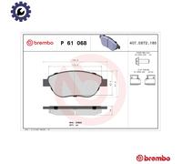 Brembo Brake Pad Set P 61 068X - Disc Brake for Peugeot/Citroën 207 Saloon N6A EP6 9HV