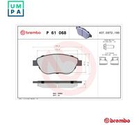 Brembo Brake Pad Set P 61 068X - Disc Brake for Peugeot/Citroën 207 Saloon N6A EP6 9HV