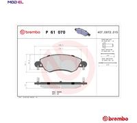Brembo P61070 Brake Pads Set Front