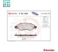 Brembo P61070 Brake Pads Set Front