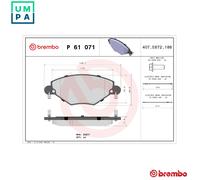 BRAKE PAD SET DISC BRAKE P 61 071 FOR CITROEN C5/Van/III/Break 6FZ /6FY 1.7L