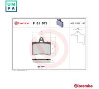 Brembo Brake Pad Set P 61 073 - Fits Citroën C5 I & II
