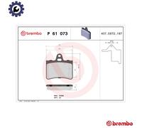 Brembo Brake Pad Set P 61 073 - Fits Citroën C5 I & II