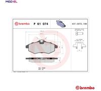 BRAKE PAD SET DISC BRAKE P 61 074 FOR CITROEN KFV /KFU 1.4L HFX 1.1L 8HZ 1.4L