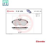 BRAKE PAD SET DISC BRAKE P 61 075 FOR CITROEN C3/Pluriel C2/ENTERPRISE 1.4L 4cyl