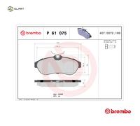 BRAKE PAD SET DISC BRAKE P 61 075X FOR CITROEN C3/Pluriel C2/ENTERPRISE 1.4L C2