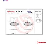BREMBO P 61 078 Brake pad set