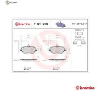 BREMBO P 61 078 Brake pad set