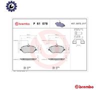 BREMBO P 61 078 Brake pad set