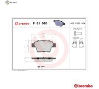 Brembo Brake Pad Set Rear With Caliper Screws Fits Citroën C4 Peugeot 207 207 Cc