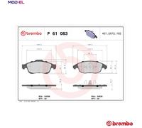 Brembo P61083 Front Disc Brake Pad - Set of 4