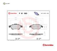 BRAKE PAD SET DISC BRAKE P 61 083 FOR PEUGEOT PARTNER/TEPEE/Box/Body/MPV 5008