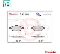 BREMBO P 61 083 Brake pad set