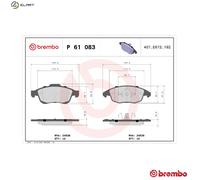 Brake pads P 61 083 BREMBO for CITROËN PEUGEOT DS