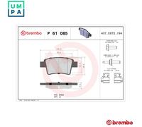 Brembo Brake Pad Set Rear With Caliper Screws Fits Citroën C4 C4 Grand Picasso