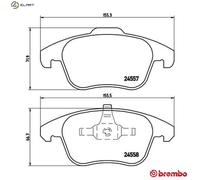 Brembo Brake Pads Set Front With Piston Clip Fits Citroën C4 DS4 DS Opel Peugeot