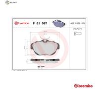BREMBO P 61 087 Brake pad set