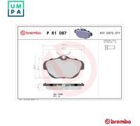 BREMBO P 61 087 Brake pad set