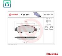 Brake pads P 61 091 BREMBO for FIAT PEUGEOT CITROËN OPEL