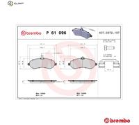 BREMBO P 61 096 Brake pad set