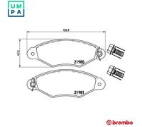 Brembo Brake Pad Set P 61 098 - Front Disc Brake for Citroen Peugeot Fiat Renault