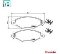 Brembo Brake Pad Set P 61 098 - Front Disc Brake for Citroen Peugeot Fiat Renault