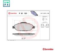 BRAKE PAD SET DISC BRAKE P 61 101X FOR PEUGEOT 3008/MPV 308/CC/SW 5008 408 1.2L