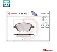 BRAKE PAD SET DISC BRAKE P 61 103 FOR PEUGEOT 2008/II/SUV 208 VAUXHALL DS