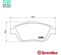 BRAKE PAD SET DISC BRAKE P 61 103X FOR CITROËN C4/III/CACTUS/Van C3/AIRCROSS