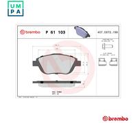BRAKE PAD SET DISC BRAKE P 61 103X FOR PEUGEOT 2008/II/SUV 208 VAUXHALL DS