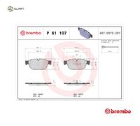 BRAKE PAD SET DISC BRAKE P 61 107 FOR PEUGEOT RCZ 308 407/SW 508/Van CITROEN
