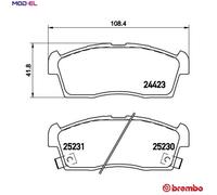 BRAKE PAD SET DISC BRAKE P 61 108 FOR MITSUBISHI SUZUKI WAGON/MR PALETTE ALTO