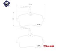 Brake pads P 61 109 BREMBO for PEUGEOT 407 407 SW