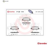 BRAKE PAD SET DISC BRAKE P 61 111 FOR MITSUBISHI OUTLANDER/SPORT/III/SUV ASX
