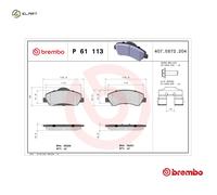 BRAKE PAD SET DISC BRAKE P 61 113 FOR PEUGEOT 301 308/Hatchback/Van/SW/II 1.2L