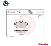 Brembo Brake Pad Set P61114 Rear with Caliper Screws – Fits Citroën C4, DS4, DS5, DS (Peugeot)