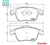 Brake Pad Set Front Braking Fits Citroen DS4 DS5 Ds DS 5 - Brembo P 61 117X