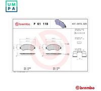 Brembo P61118 Front Disc Brake Pad, Set of 4