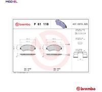 BRAKE PAD SET DISC BRAKE P 61 118 FOR PEUGEOT MANAGER/Platform/Chassis/Van/Bus