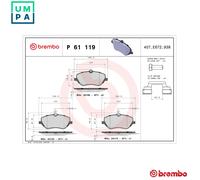 BREMBO P 61 119 Brake pad set